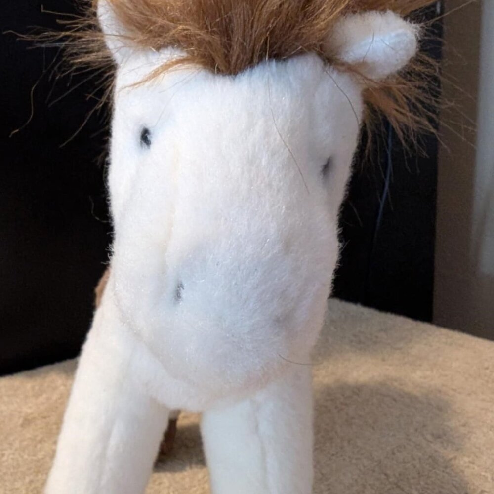 Douglas Cuddle Toys Plush White and Brown Paint Horse Item #4047